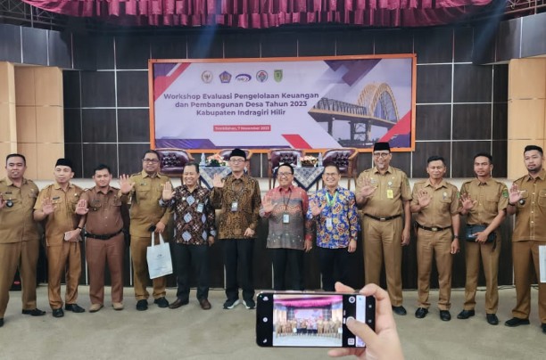 Workshop Evaluasi  Pengelolaan Keuangan Dan Pembangunan Desa Tahun 2023 Di Kabupaten Indragiri Hilir.